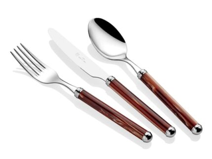 Rivadossi Rodi Kahverengi 75 Parça 12 Kişilik Çatal Bıçak Seti